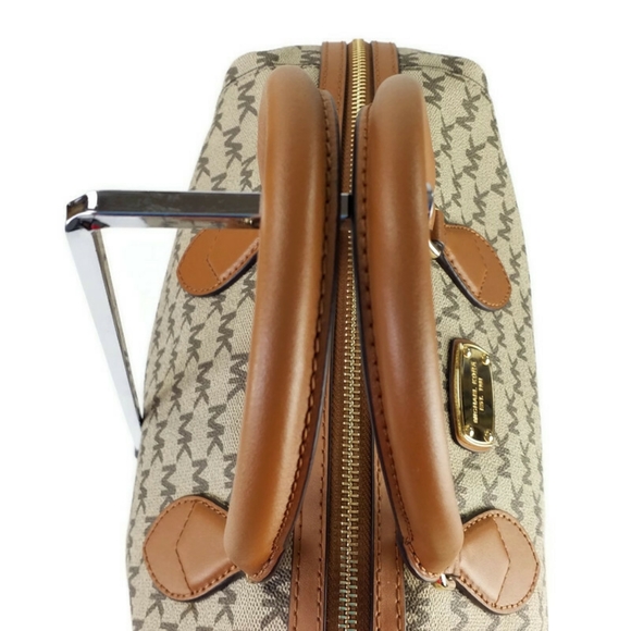 Michael Kors Grayson Large Convertible Satchel Bag MK Signature Logo PVC Natural - Picture 7 of 16